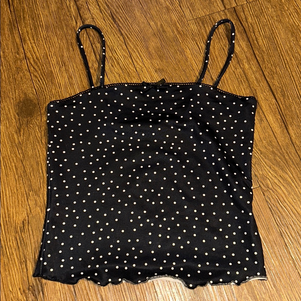 Madden Girl Black and White Polka Dot Top